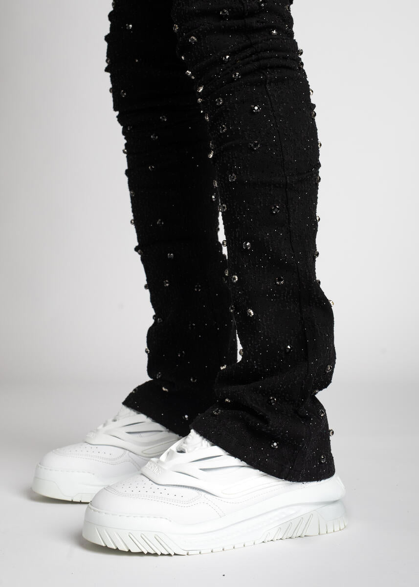 GUAPI ALL BLACK EMBELLISHED DENIM