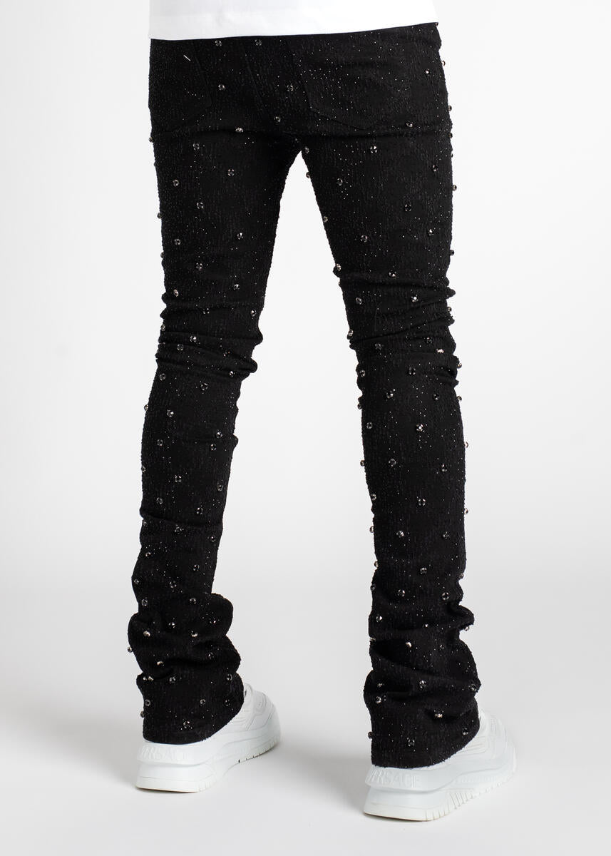 GUAPI ALL BLACK EMBELLISHED DENIM