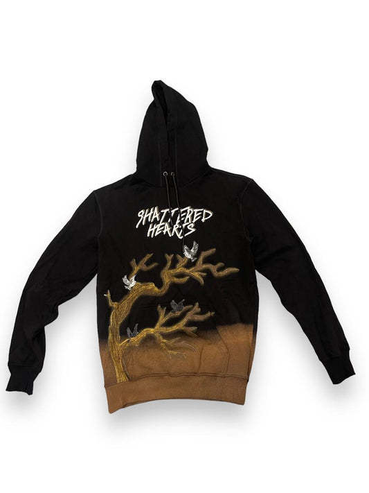 SHATTERED HEARTS - BLACK BRANCHES HOODIE