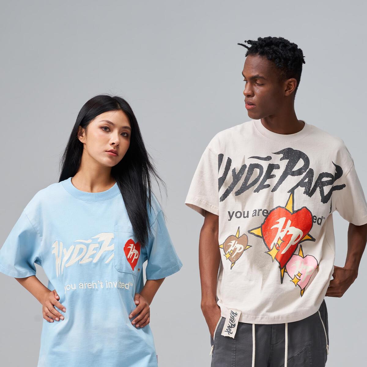 HYDEPARK FADED HEARTS TEE - OFF WHITE