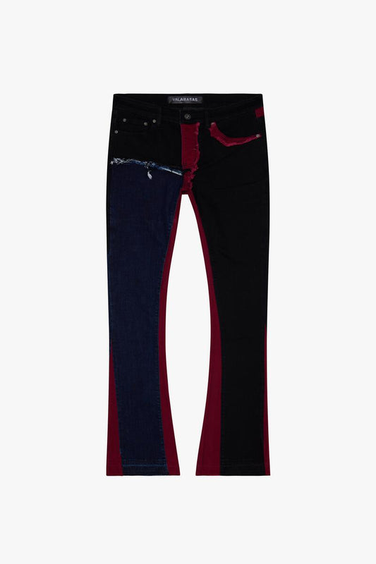 VALABASAS "CHICAGO" RED BLUE STACKED FLARE JEAN