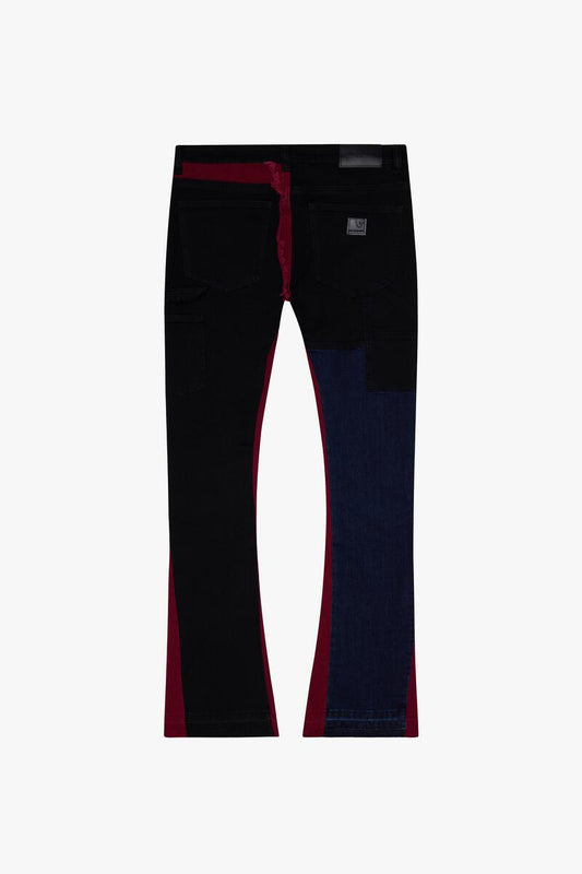 VALABASAS "CHICAGO" RED BLUE STACKED FLARE JEAN