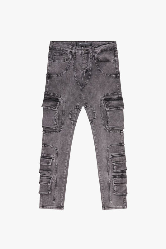 VALABASAS "POCKET TRAIL" GREY SKINNY DENIM JEAN