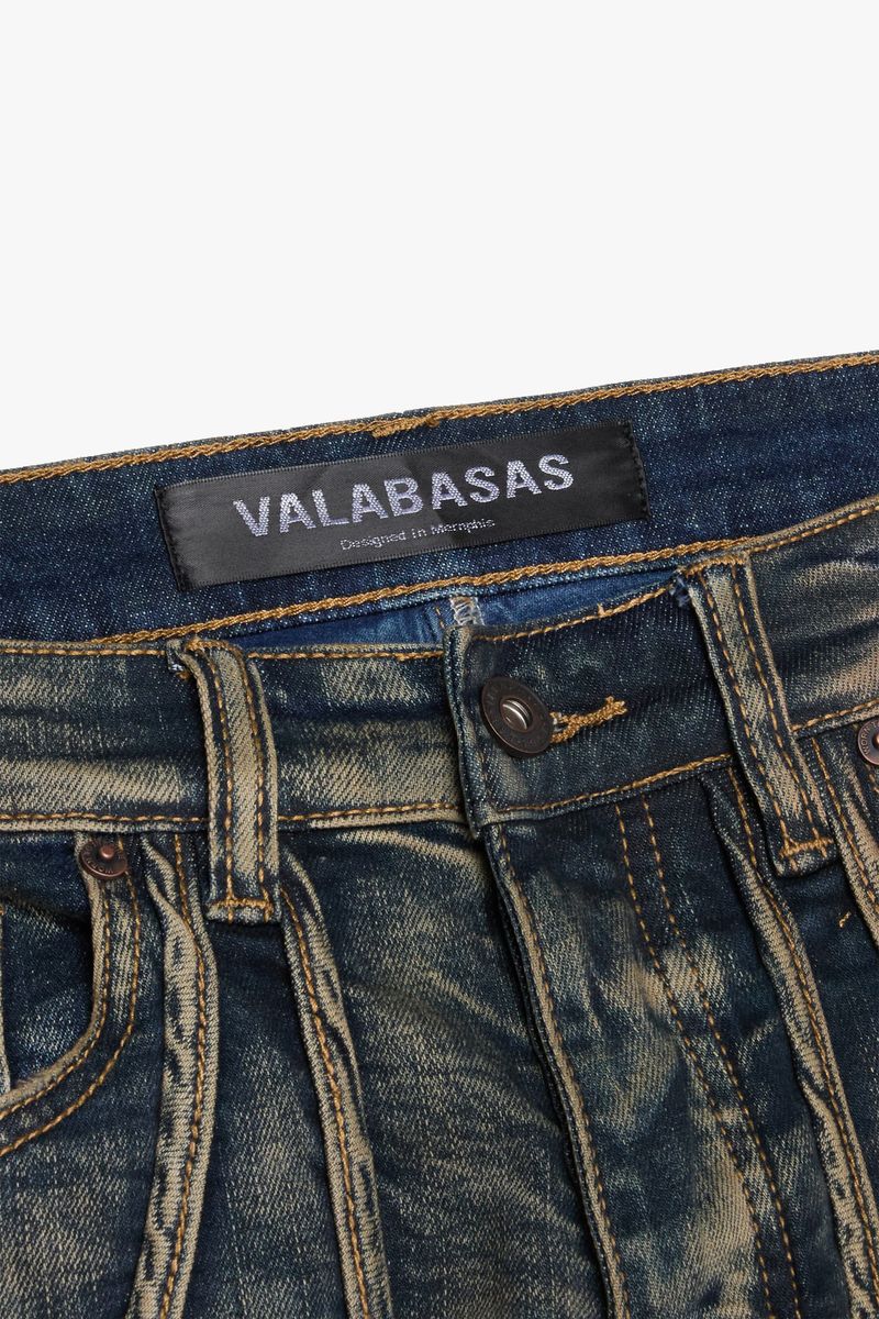 VALABASAS "POCKET TRAIL" DARK VINTAGE BLUE SKINNY DENIM JEAN