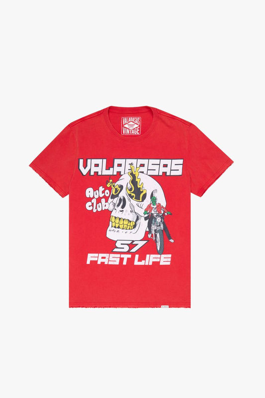 VALABASAS "GOLDFLAME" VINTAGE RED TEE