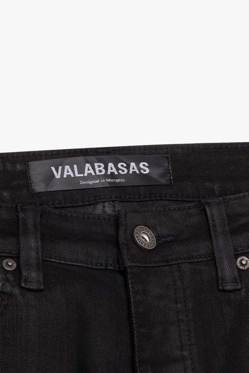 VALABASAS "RUNNER" JET BLACK SKINNY DENIM