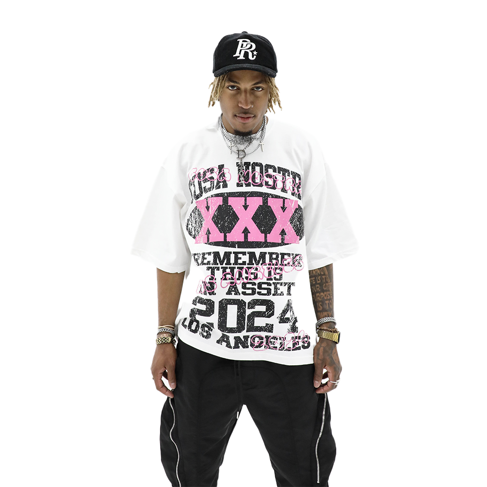 HD ASSET TEE - WHITE/PINK