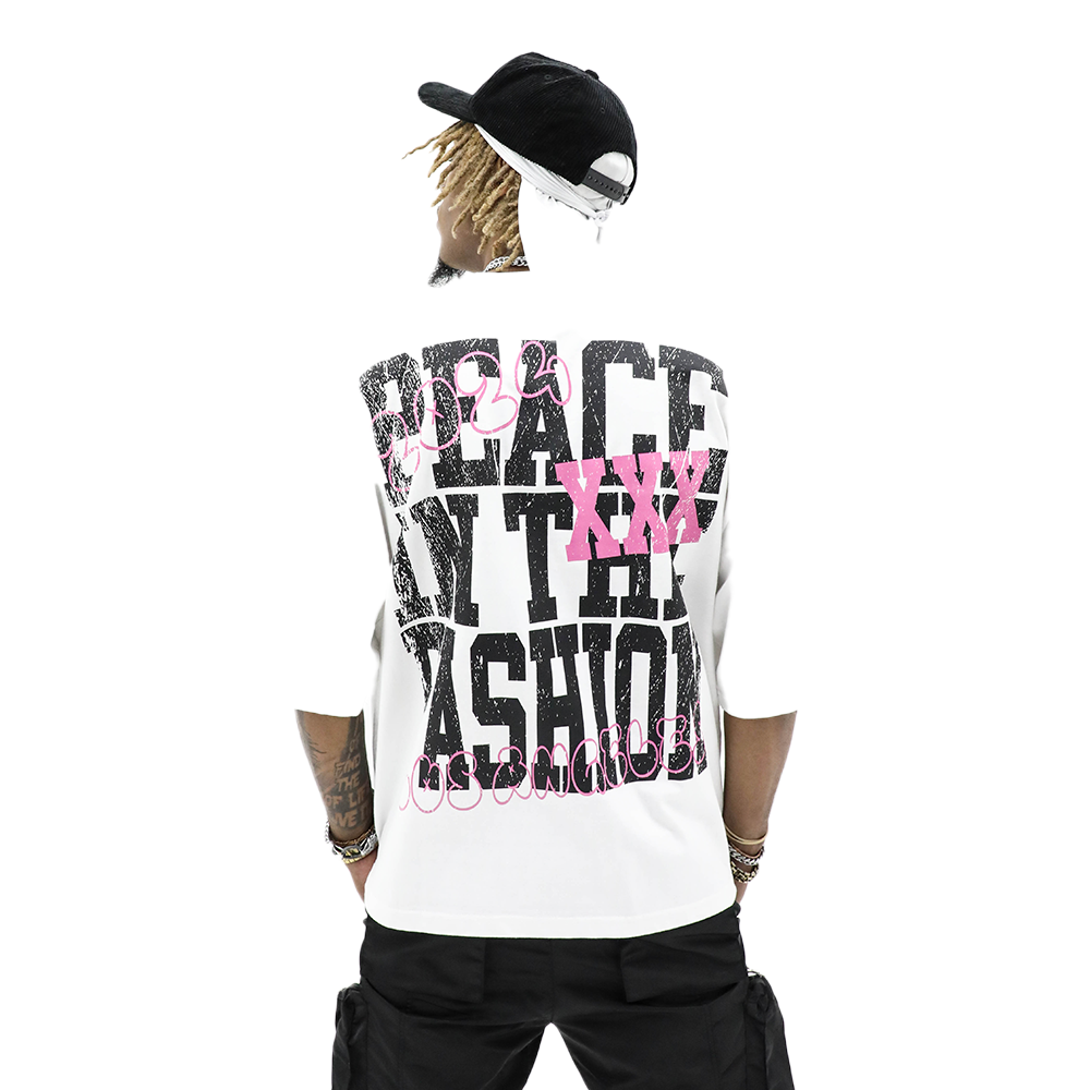 HD ASSET TEE - WHITE/PINK