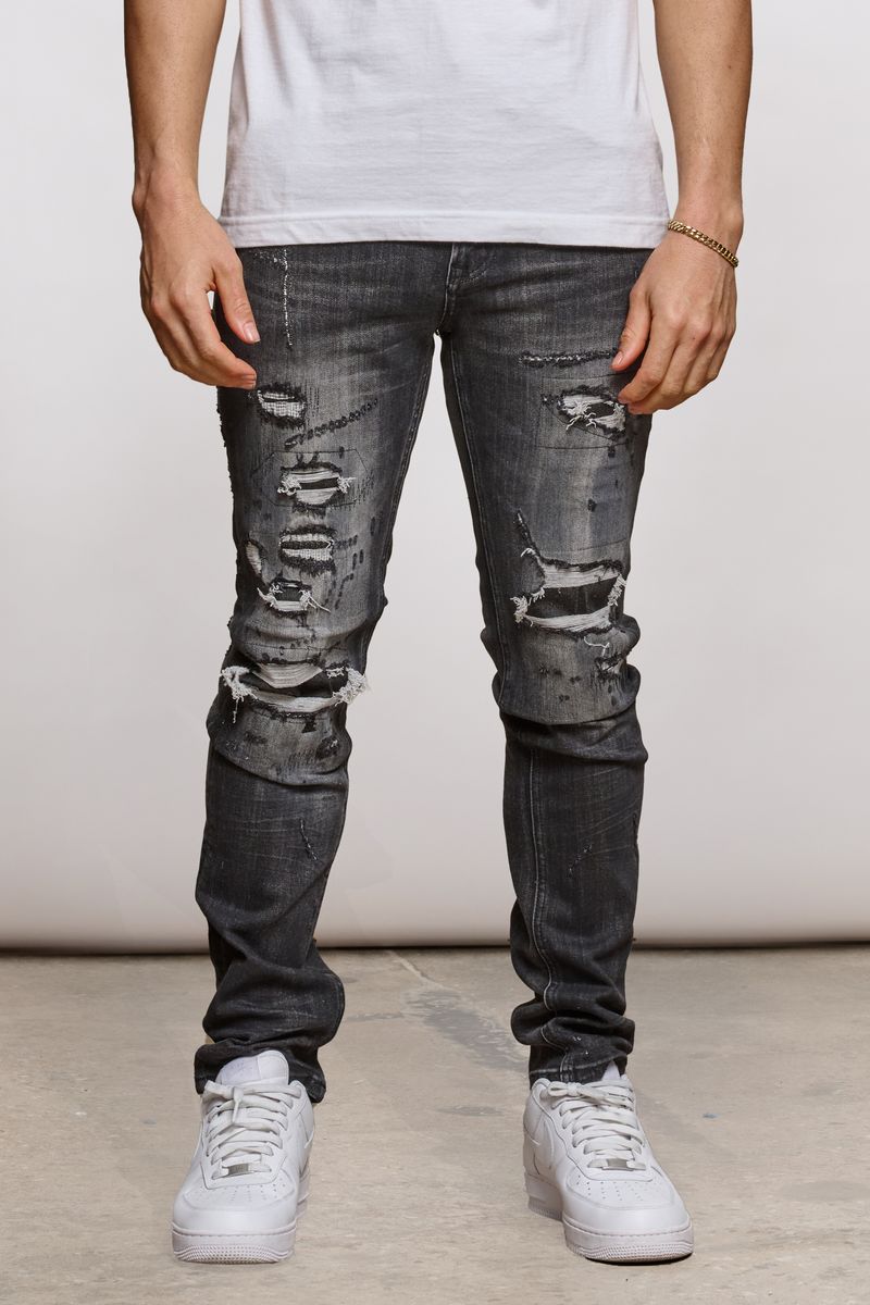 ANOM "HOTIZAN" DIRTY BLACK DENIM