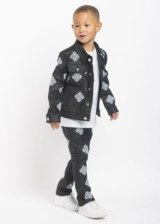 GUAPI OBSIDIAN BLACK WAXED KID DENIM SET