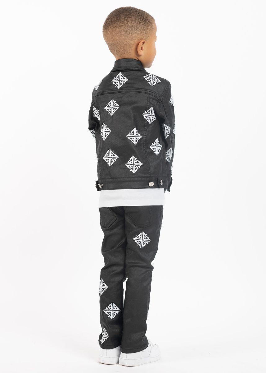 GUAPI OBSIDIAN BLACK WAXED KID DENIM SET