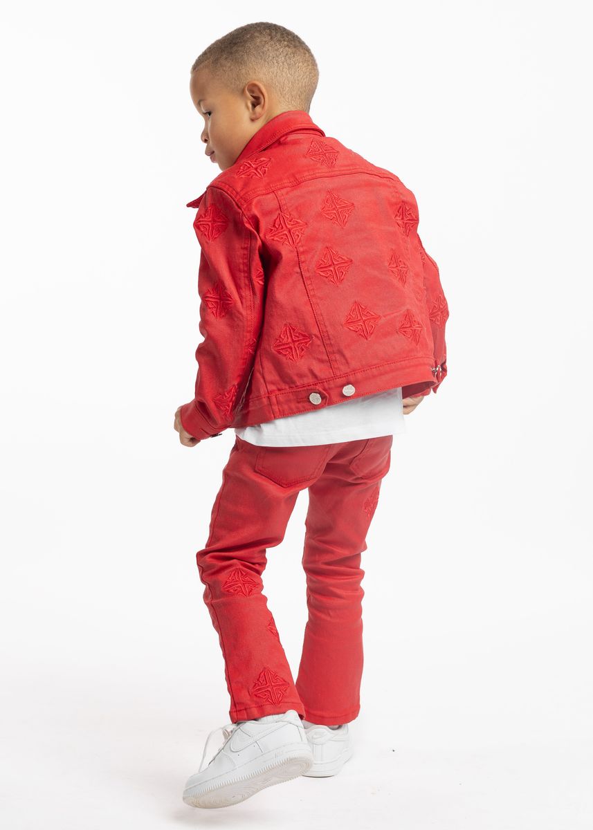 GUAPI CRIMSON RED WAXED KIDS DENIM SET