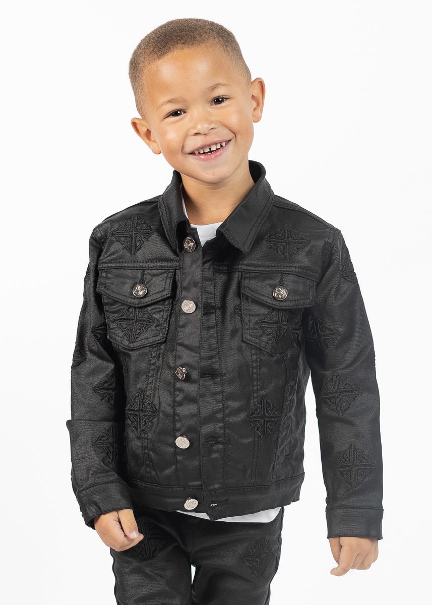 GUAPI ALL BLACK WAXED KIDS DENIM SET