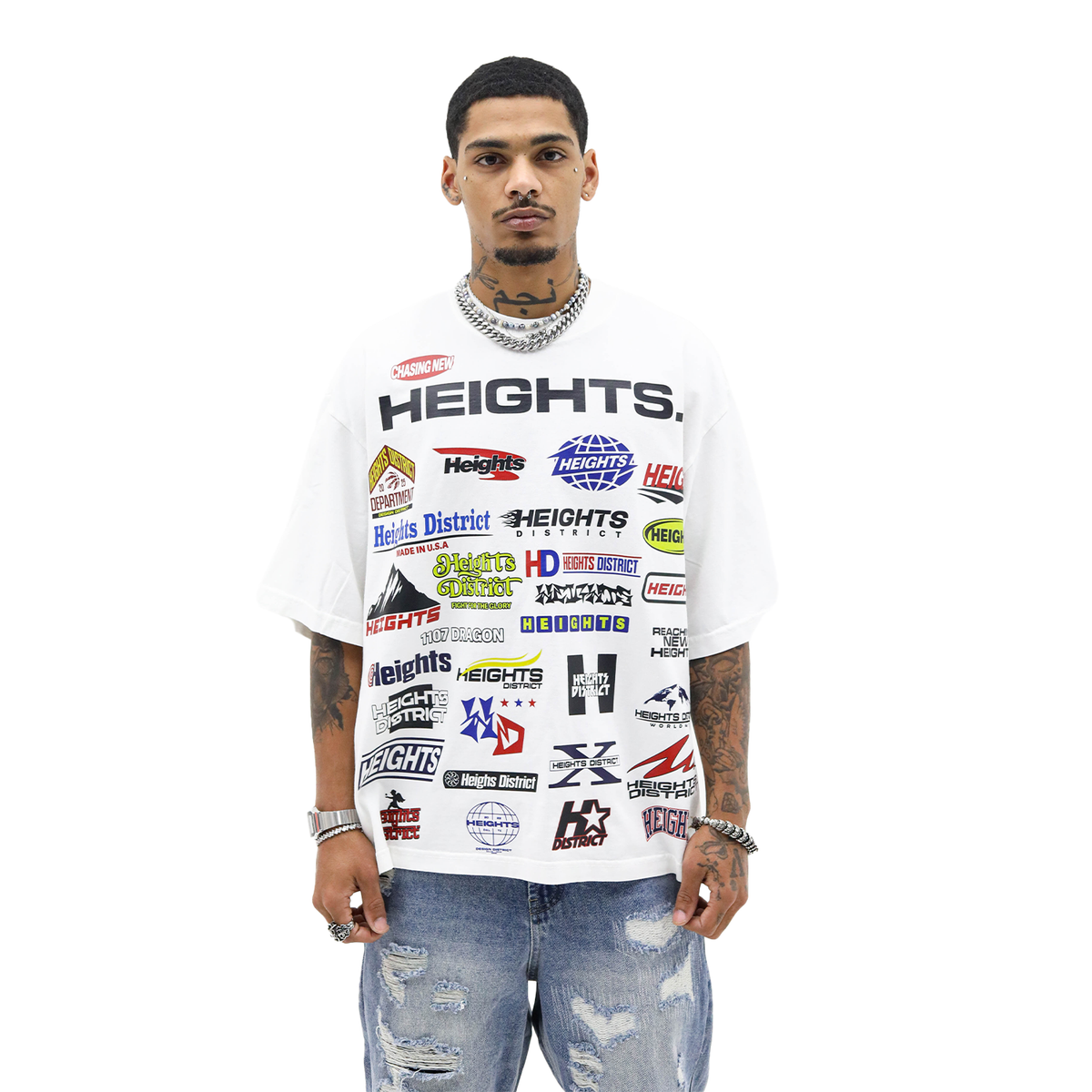 HEIGHTS "CHASING NEW HEIGHTS" TEE (WHITE)