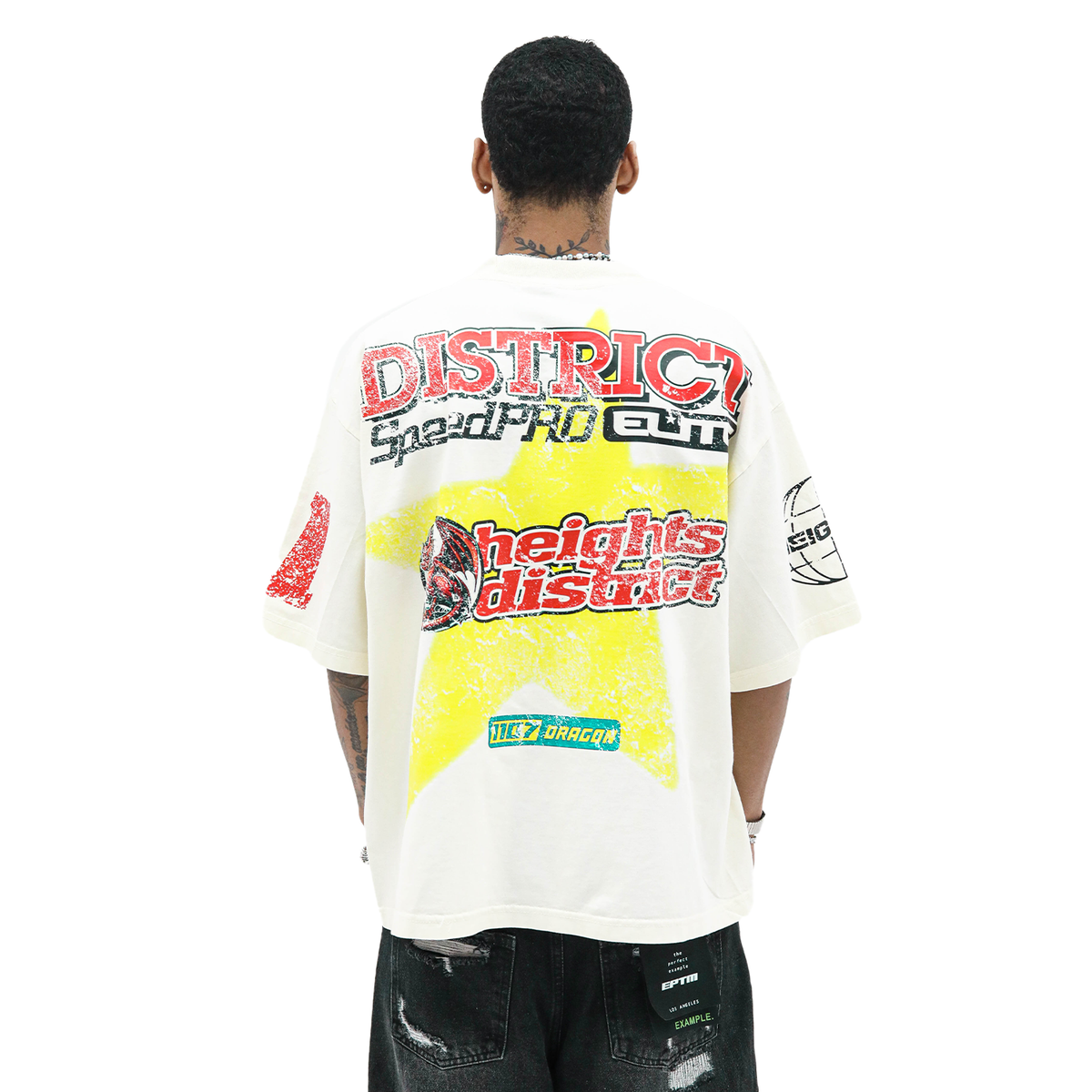 HD 'FAST WHEELS' TEE - CREAM