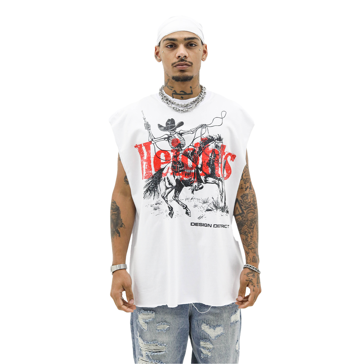 HD 'THE DISTRICT' SLEEVELESS TEE (RED)