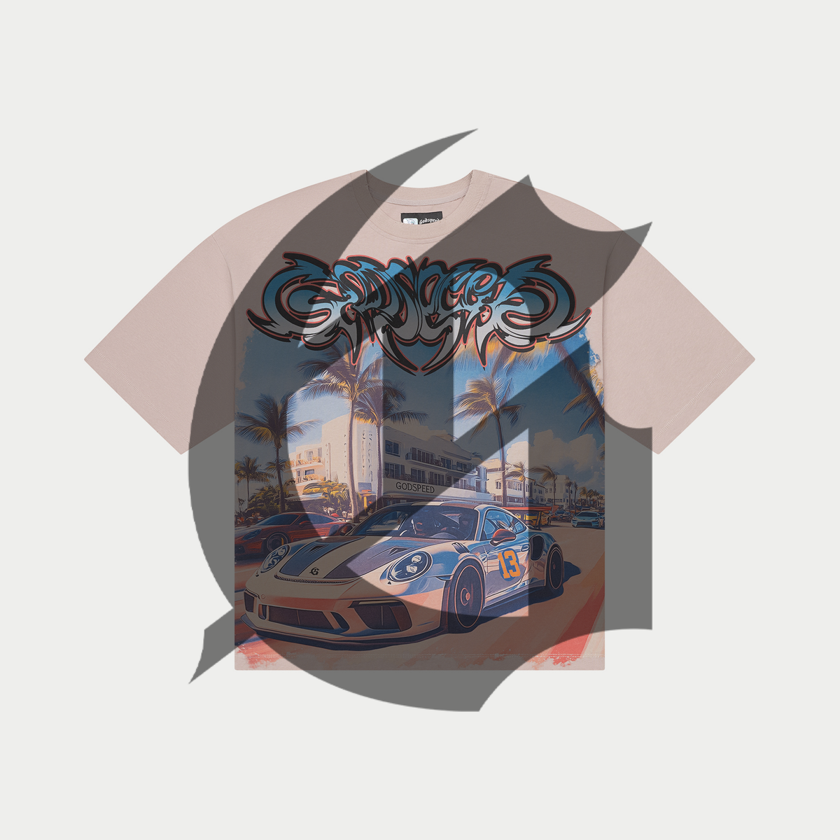 GODSPEED CAR MEET MIAMI TEE (STONE WASH)