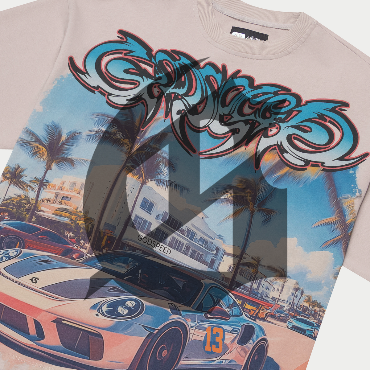 GODSPEED CAR MEET MIAMI TEE (STONE WASH)