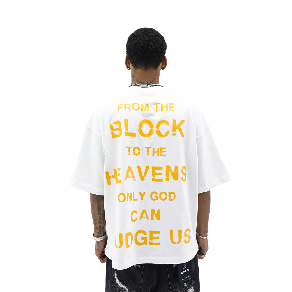 HD BLOCK TO HEAVENS TEE - WHITE