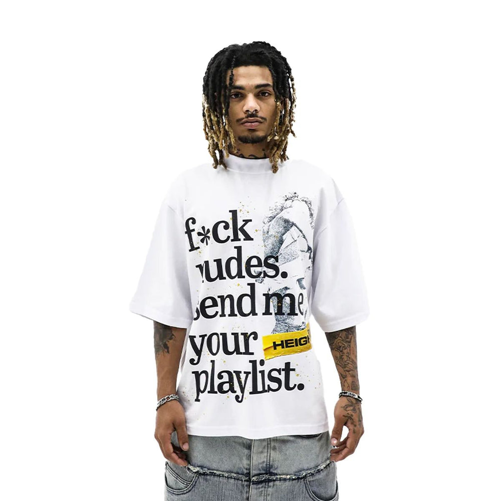 HD SEND PLAYLIST TEE - WHITE