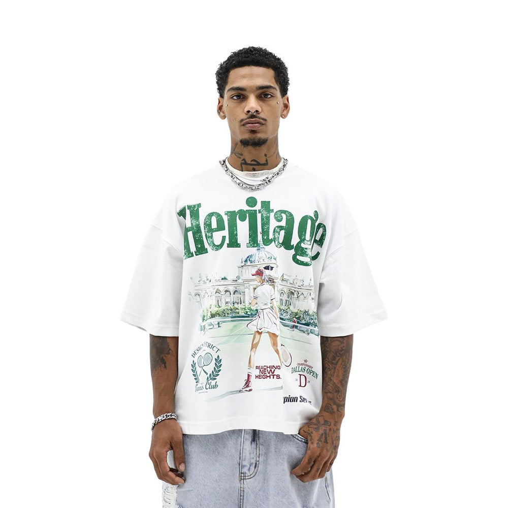 HD HERITAGE TENNIS CLUB TEE - WHITE