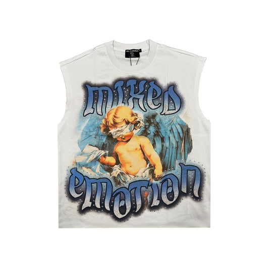 ME WHITE 'ANGEL' SLEEVELESS TEE