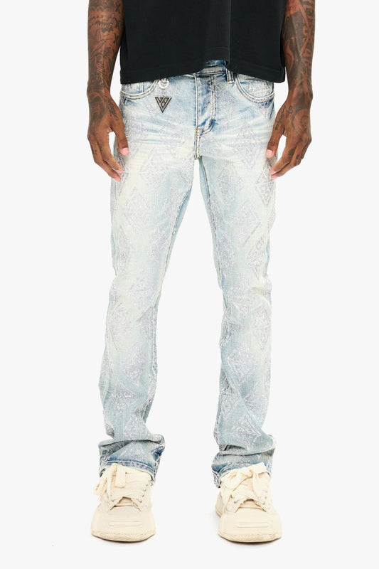 Valabasas Glim Stacked Flare Jeans Light Blue Wash