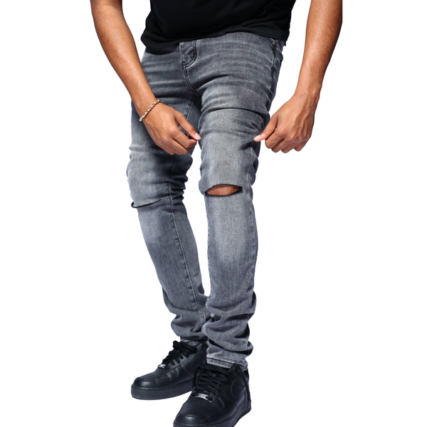 RVR "CORE" TIN LT GREY WASH SKINNY DENIM (JC-01)