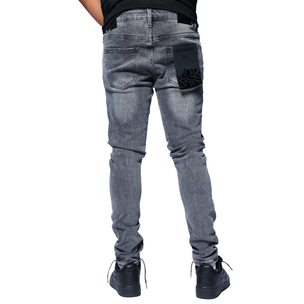 RVR "CORE" TIN LT GREY WASH SKINNY DENIM (JC-01)