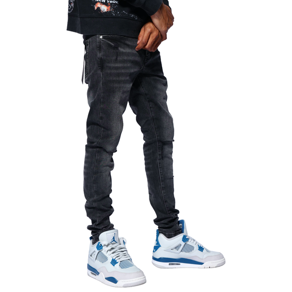 RVR "CORE" SHADOW BLACK WASH SKINNY DENIM (JC-02)