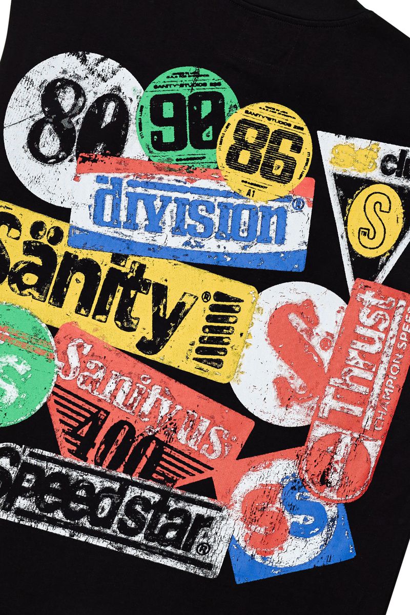 SANITY "OVERDRIVE" BLK SLEEVELESS