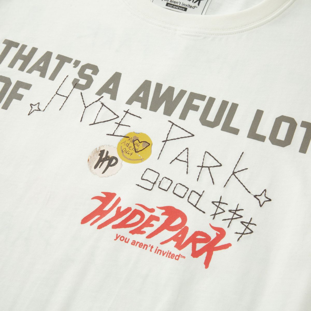 HP WHITE 'STICKERED UP' TEE (ALOCS X HP)