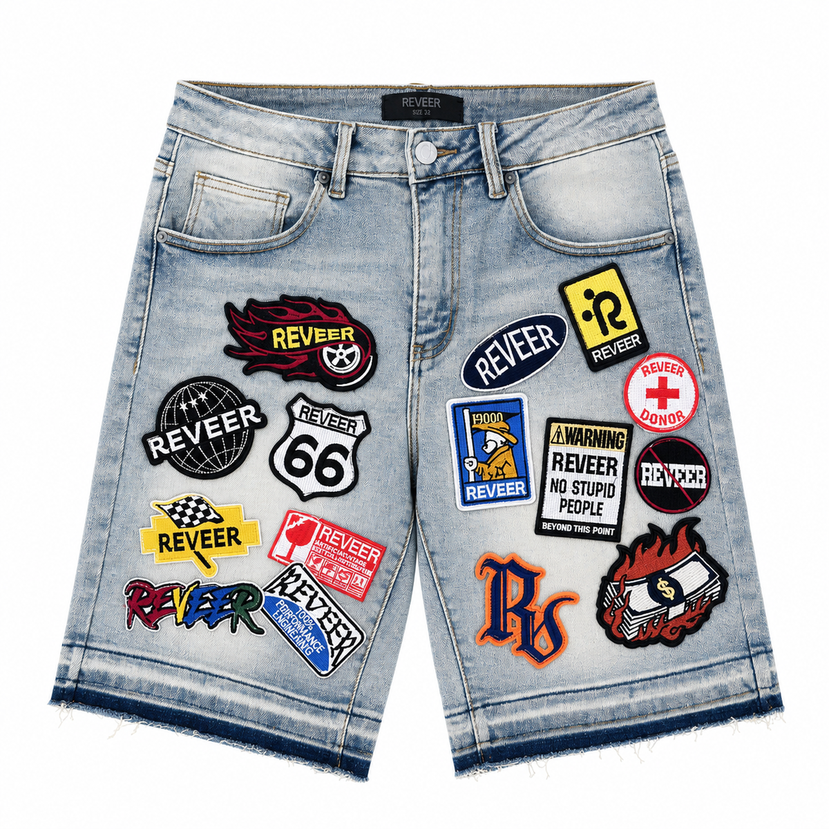 REVEER 'PATCHWORK' JEAN SHORTS