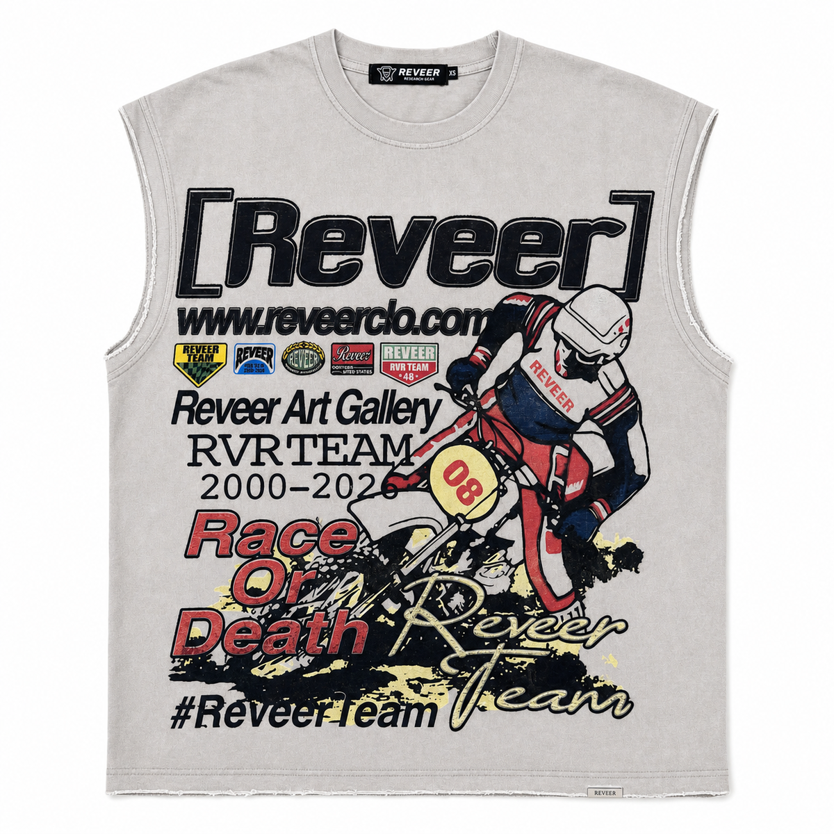 REVEER 'MOTOCROSS' CUT OFF TEE (WHITE)