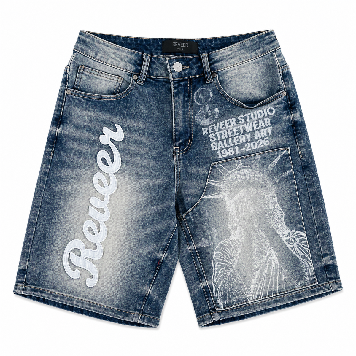 REVEER 'LIBERTY' JEAN SHORTS (BLUE)