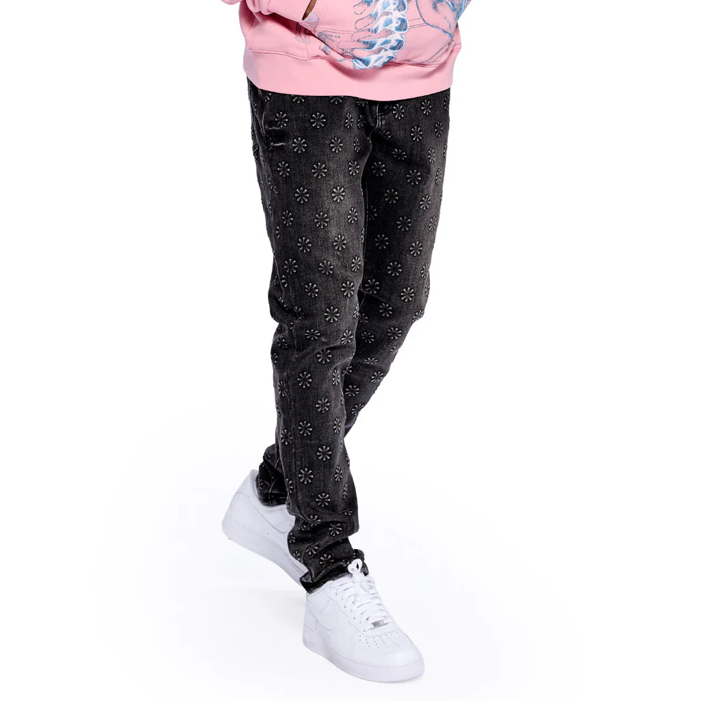 RVR "BLOOM" BLACK WASH DENIM