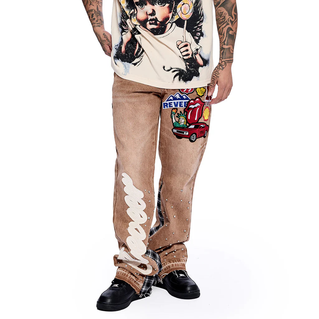 RVR "HERITAGE" KHAKI FLARE DENIM