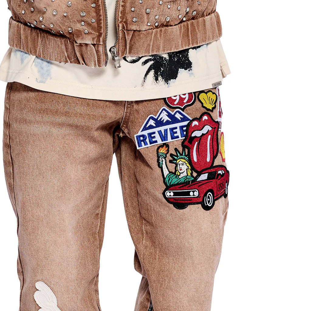 RVR "HERITAGE" KHAKI FLARE DENIM