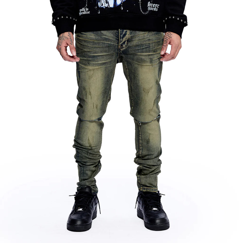 RVR "CORE" DIRTY BROWN WASH SKINNY DENIM (JC-04)