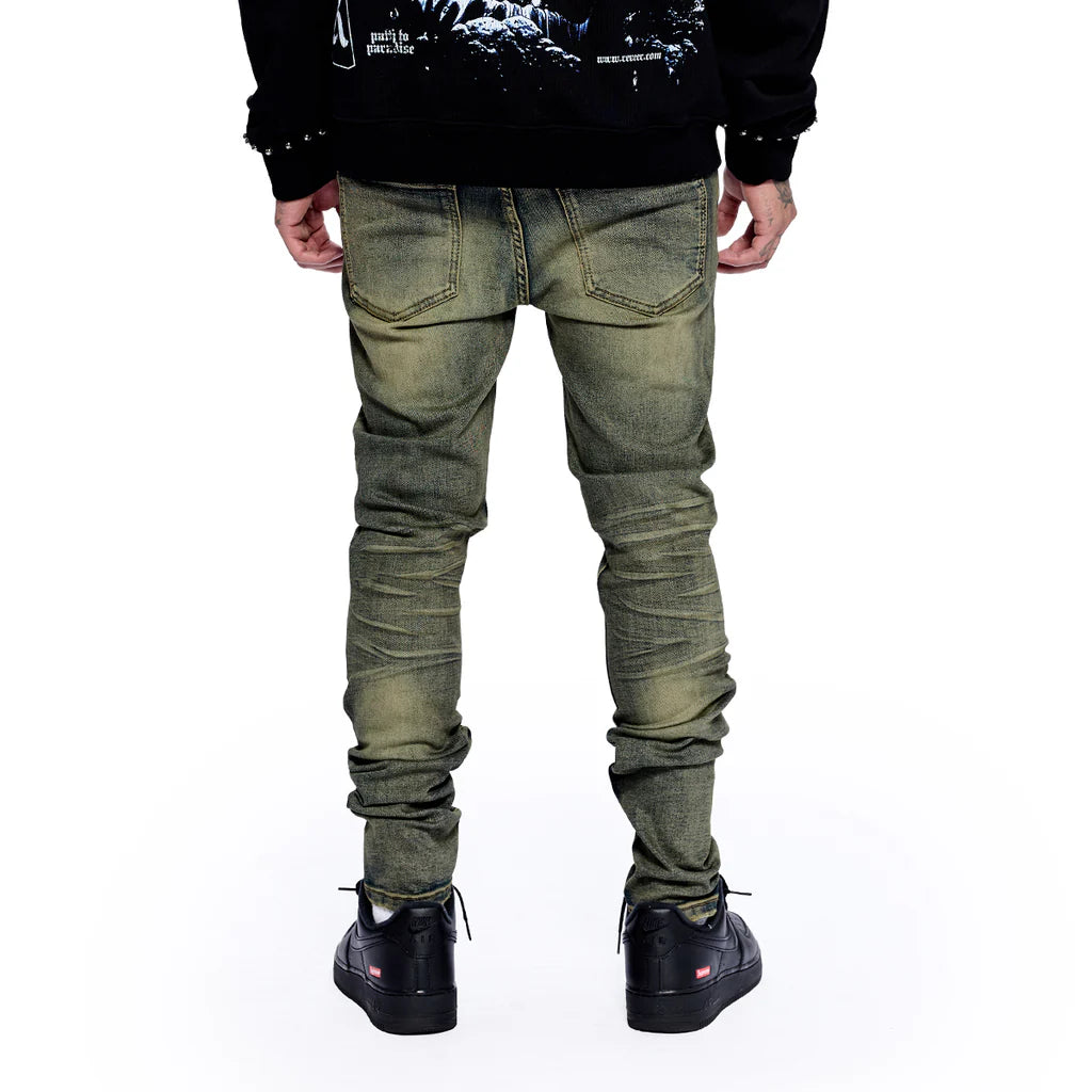 RVR "CORE" DIRTY BROWN WASH SKINNY DENIM (JC-04)