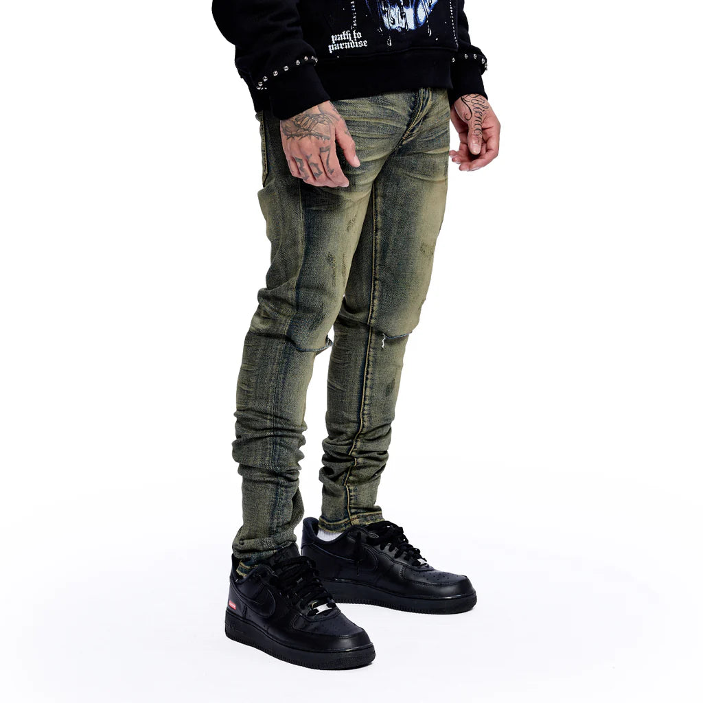 RVR "CORE" DIRTY BROWN WASH SKINNY DENIM (JC-04)