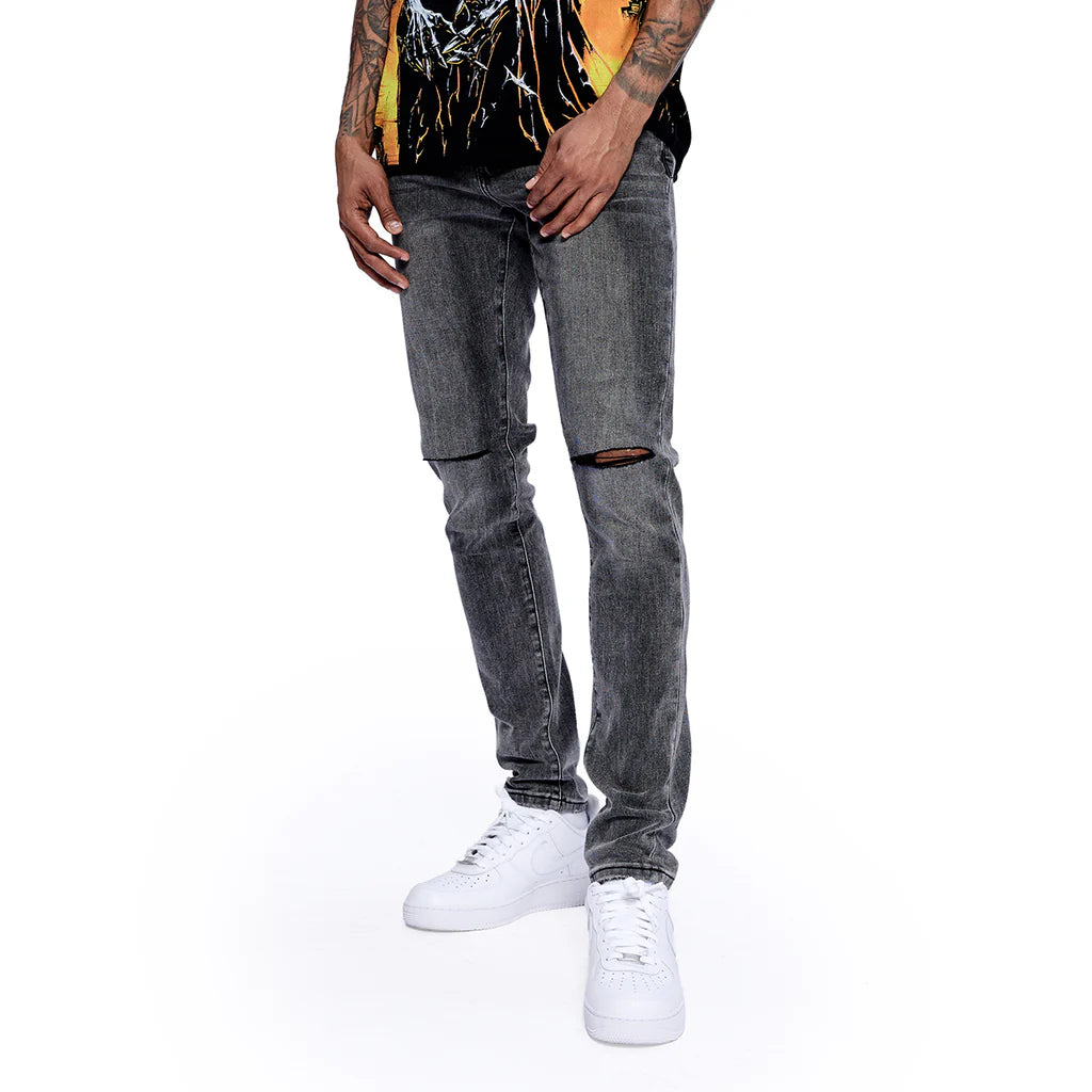 RVR "CORE" TIN LT GREY WASH SKINNY DENIM (JC-01)