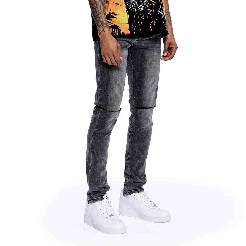 RVR "CORE" TIN LT GREY WASH SKINNY DENIM (JC-01)