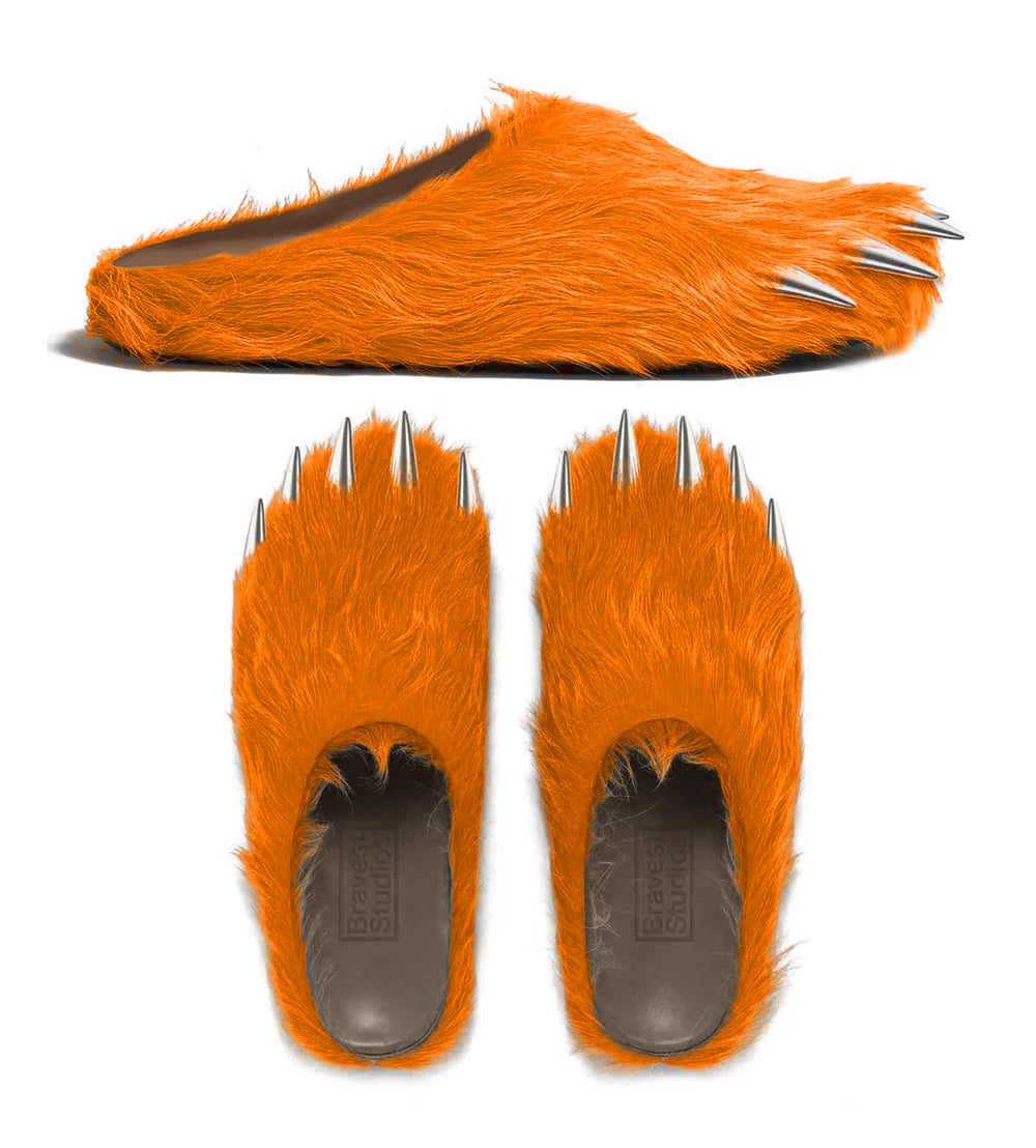 BRAVEST STUDIOS ORANGE BEAR CLAW MULES