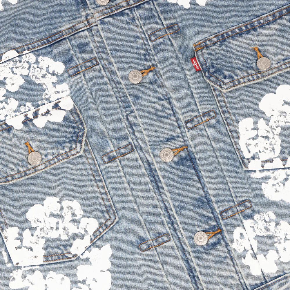 DENIM TEARS TYPE - 2 ALL OVER WREATH LIGHT WASH JACKET