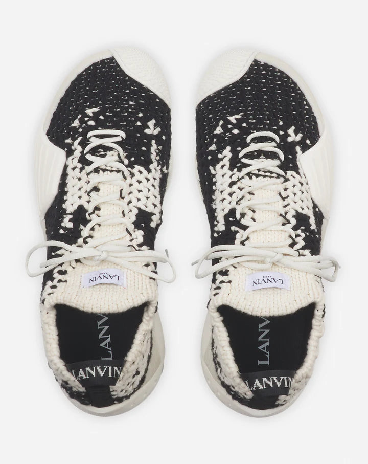LANVIN COTTON FLASH-KNIT SNEAKERS