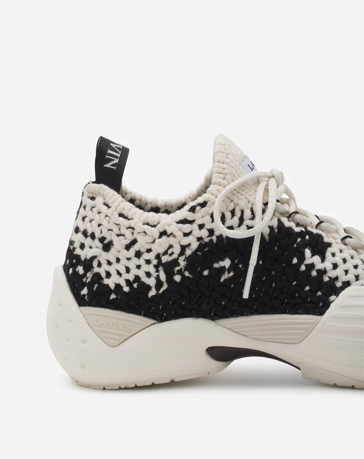 LANVIN COTTON FLASH-KNIT SNEAKERS