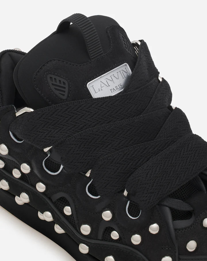 LANVIN STUDDED CURB LEATHER SNEAKER