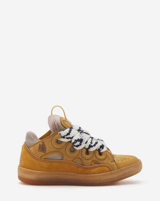 LANVIN LEATHER CURB SNEAKERS 'HONEY'
