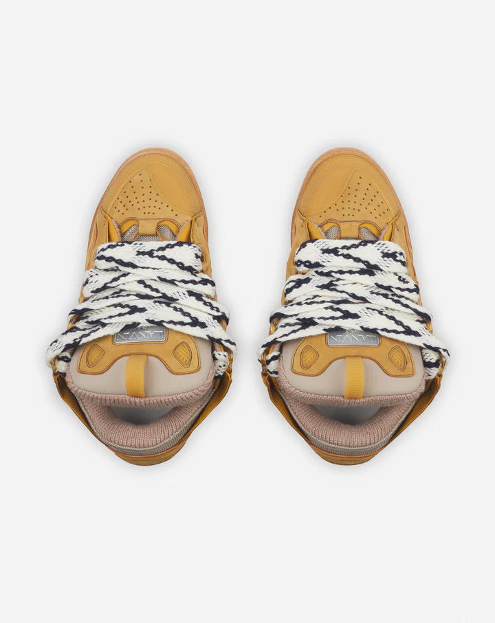 LANVIN LEATHER CURB SNEAKERS 'HONEY'